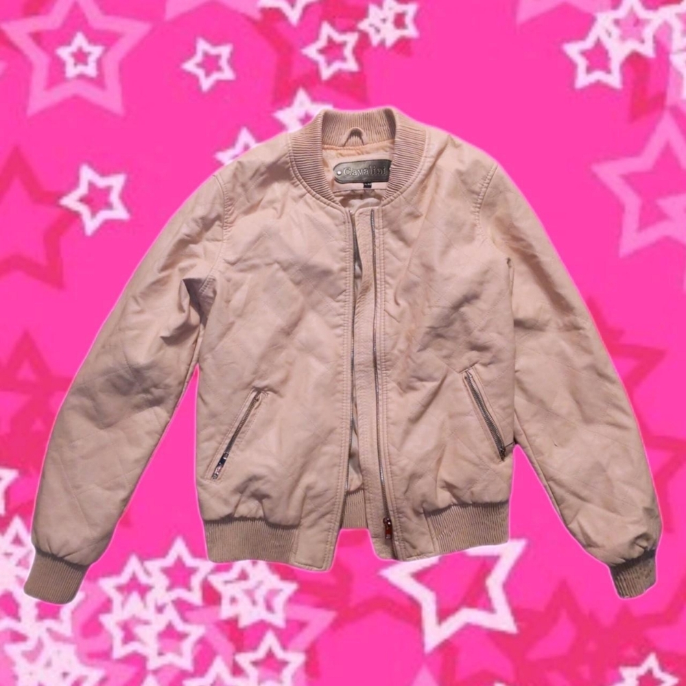 Cavalini barbiecore faux leather jacket